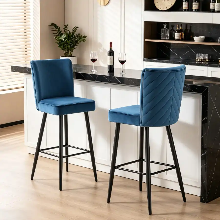 velvet bar stools for kitchen
